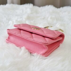chanel hook clutch pink ghw series 31