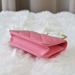 chanel hook clutch pink ghw series 31