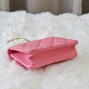 chanel hook clutch pink ghw series 31