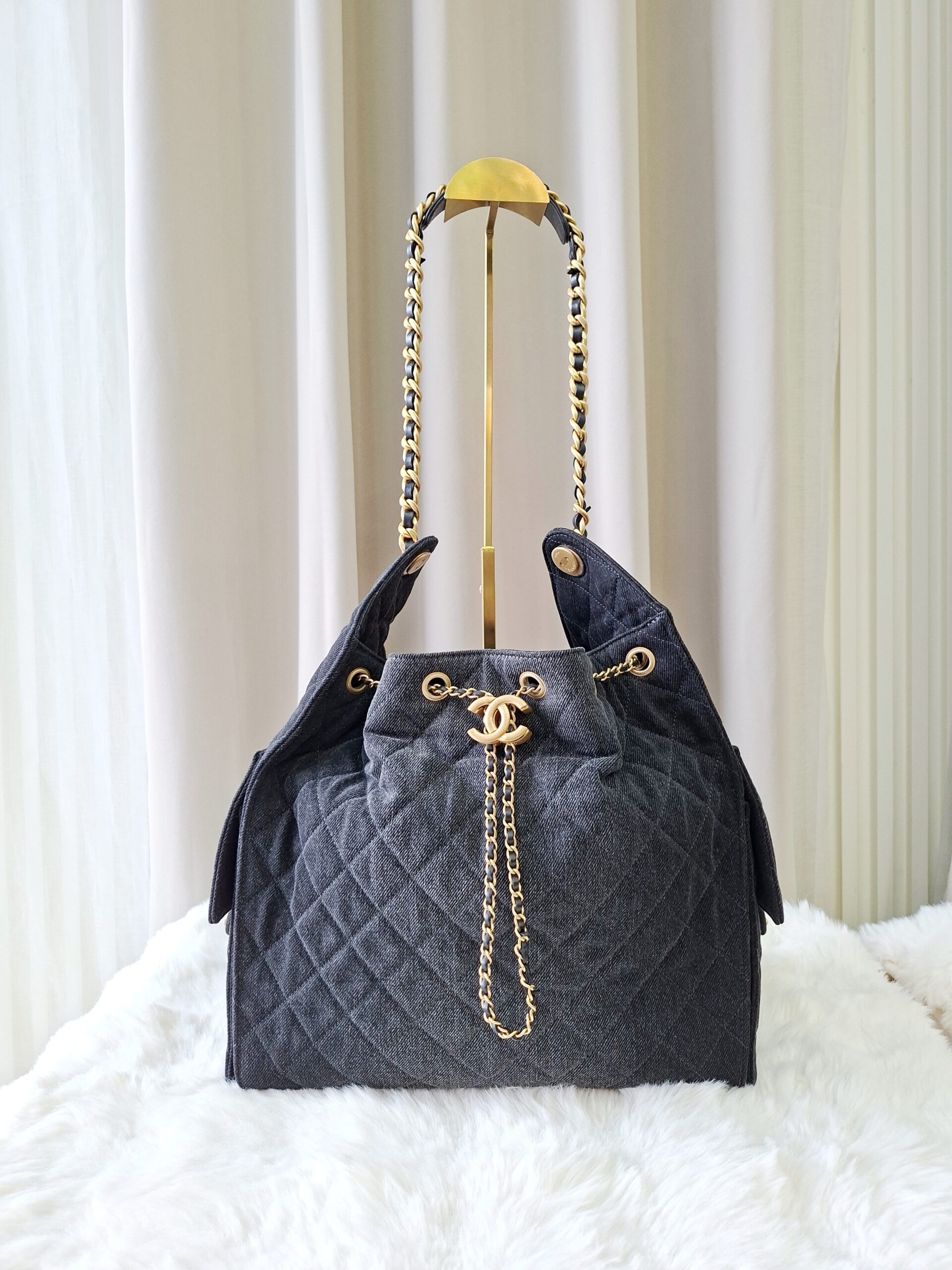 chanel c25 medium black wash denim microchipped 2025 chanel c25 medium black wash denim microchipped 2025