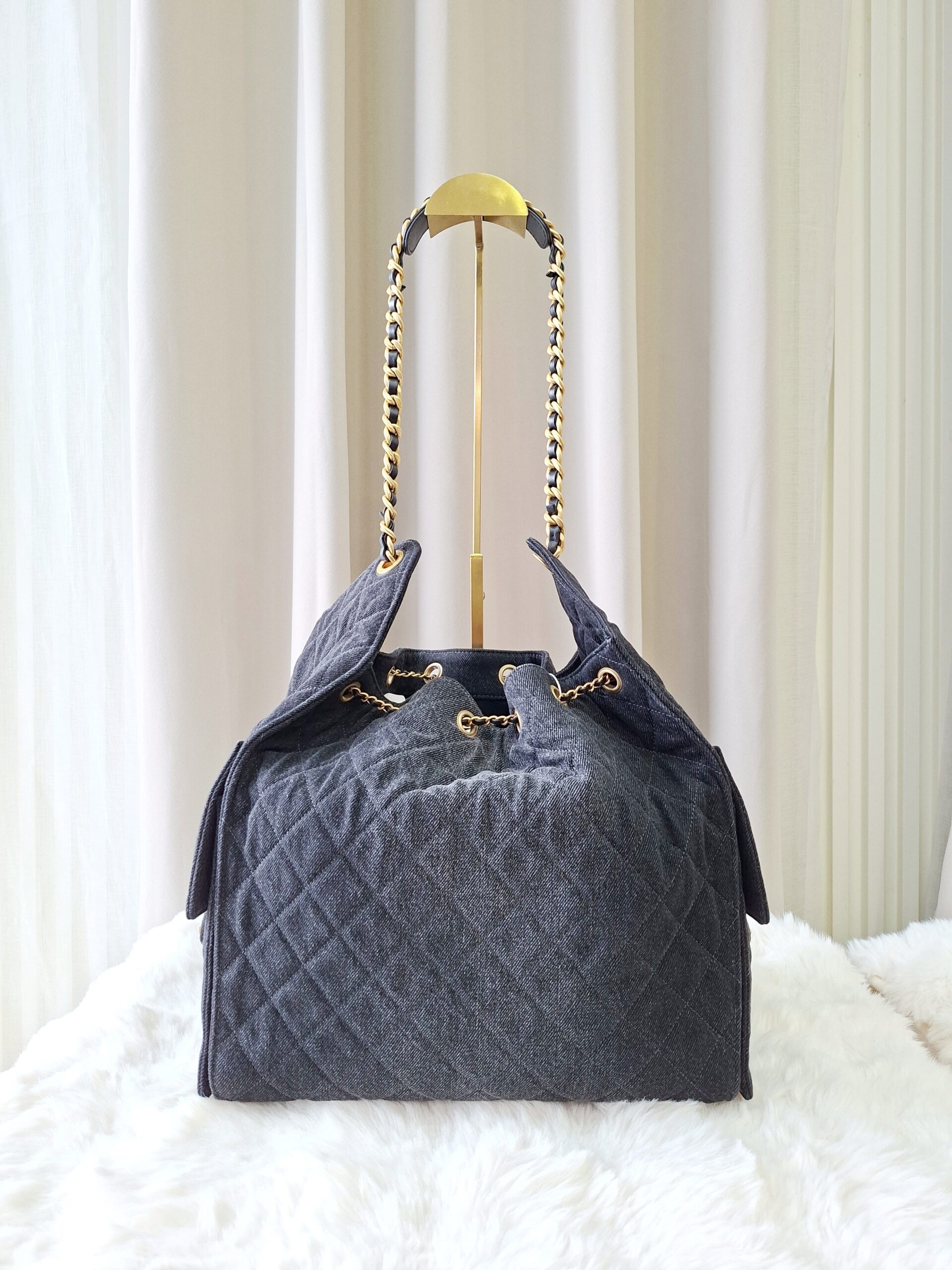 chanel c25 medium black wash denim microchipped 2025 chanel c25 medium black wash denim microchipped 2025