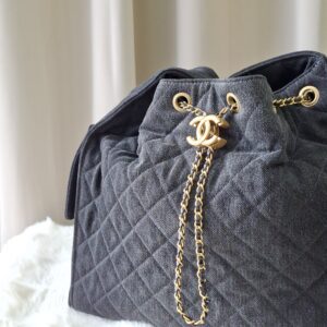 chanel c25 medium black wash denim microchipped 2025