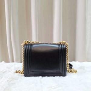 chanel mini boy lambskin black ghw microchipped