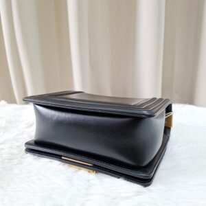 chanel mini boy lambskin black ghw microchipped
