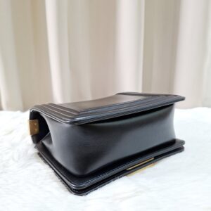 chanel mini boy lambskin black ghw microchipped