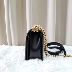 chanel mini boy lambskin black ghw microchipped