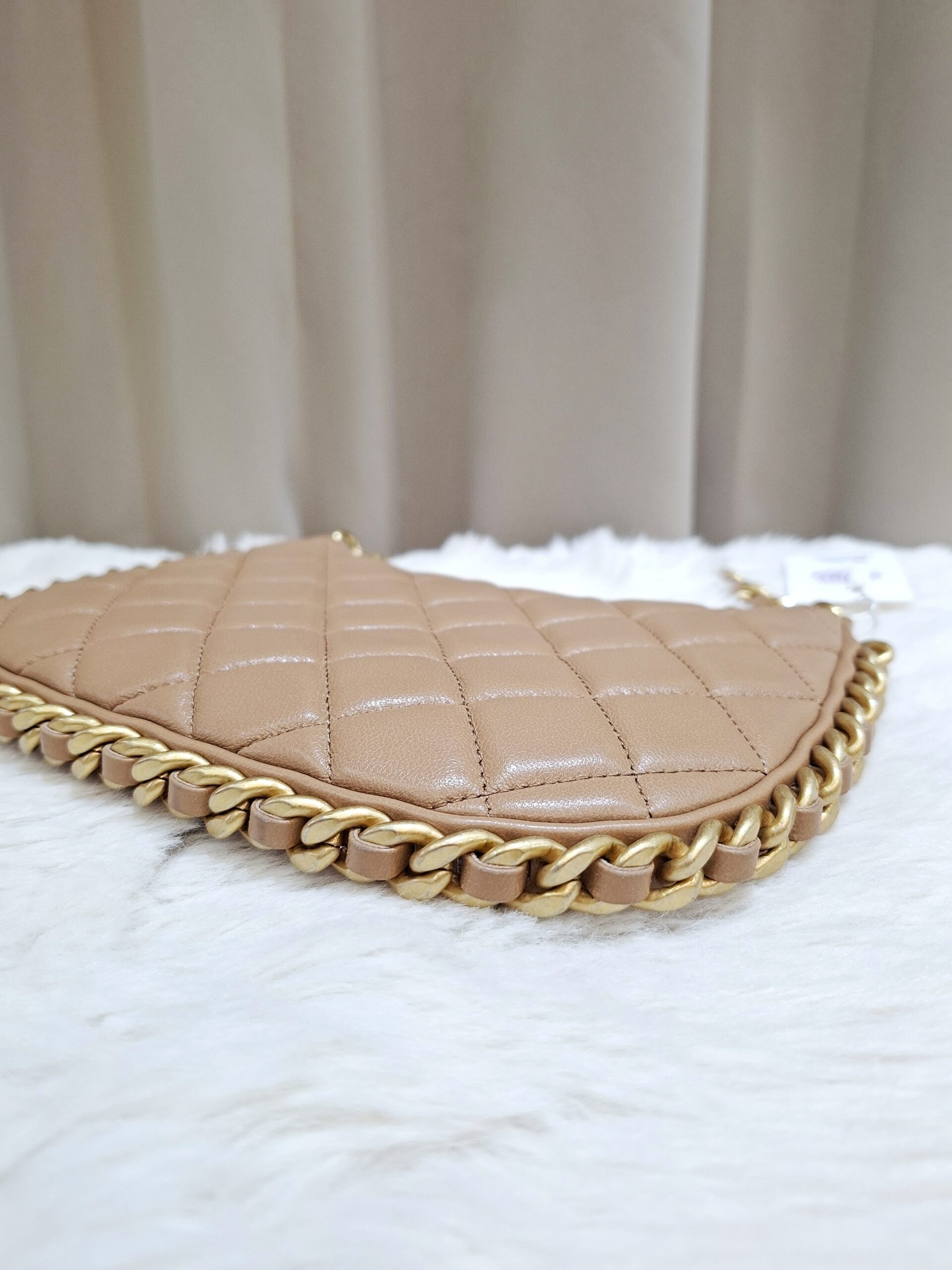 chanel shiny lambskin hobo bag dark beige ghw microchipped chanel shiny lambskin hobo bag dark beige ghw microchipped