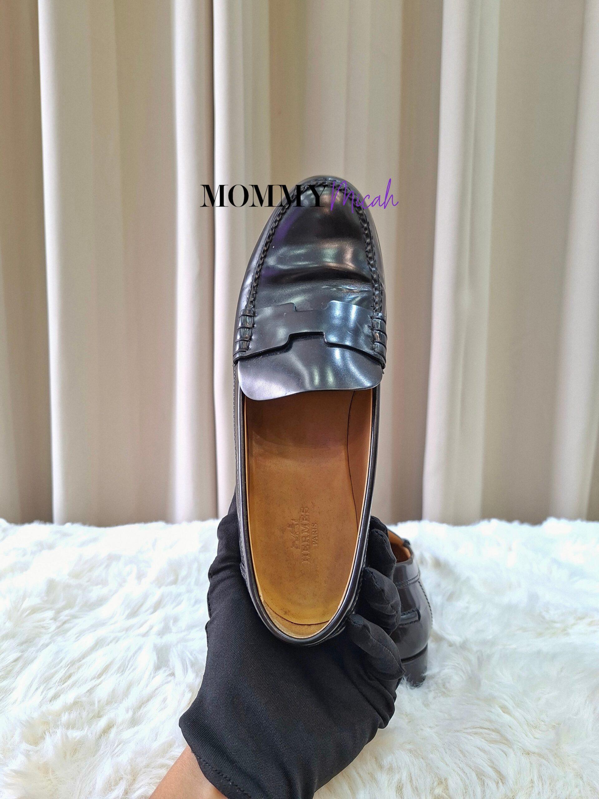 Hermes Black Top Sider Size 37.5 Hermes Black Top Sider Size 37.5