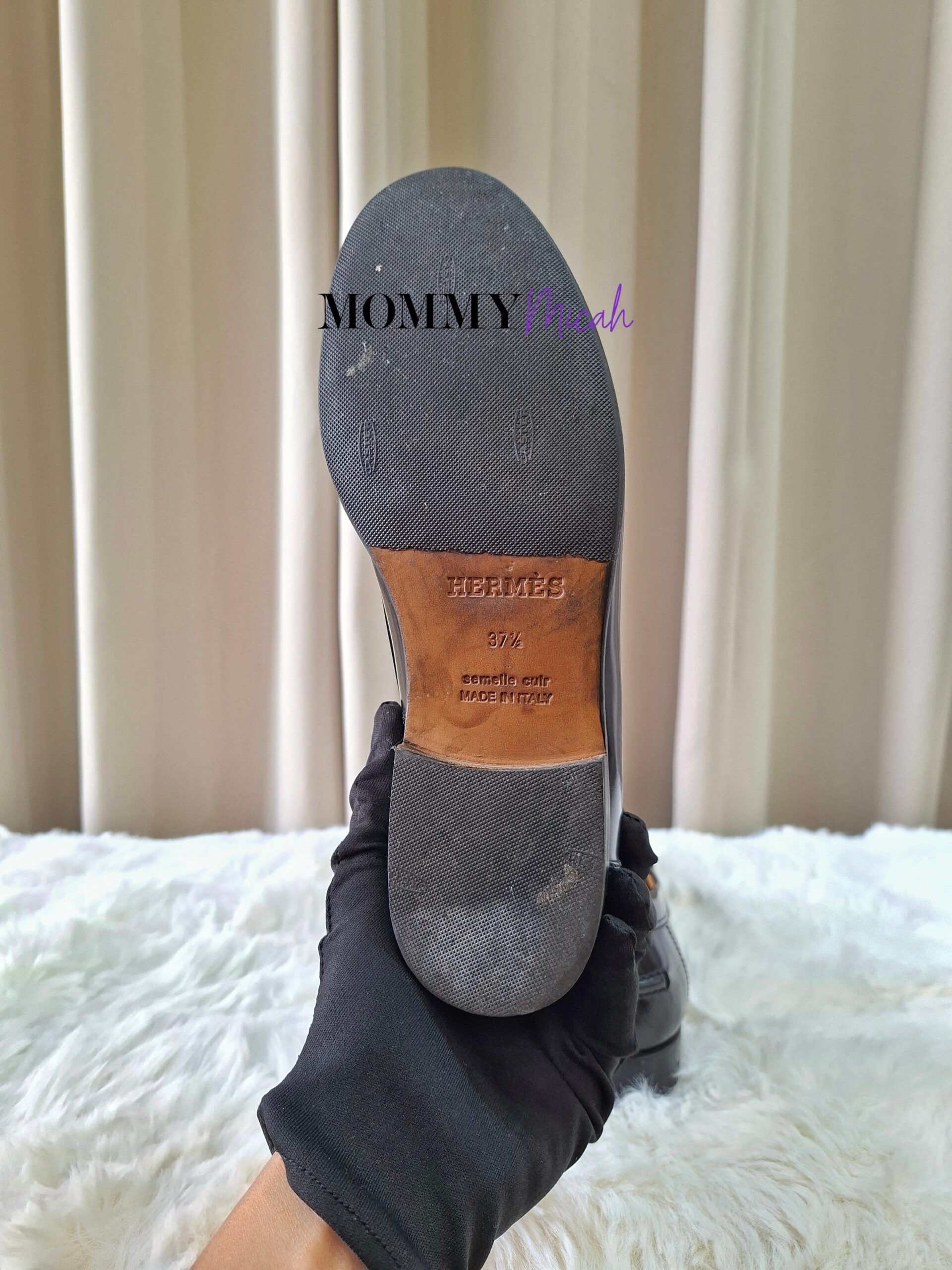 Hermes Black Top Sider Size 37.5 Hermes Black Top Sider Size 37.5
