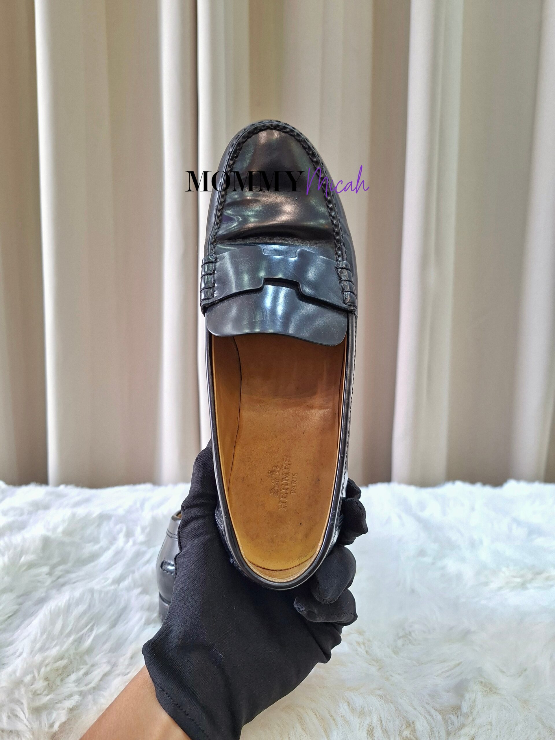 Hermes Black Top Sider Size 37.5 Hermes Black Top Sider Size 37.5