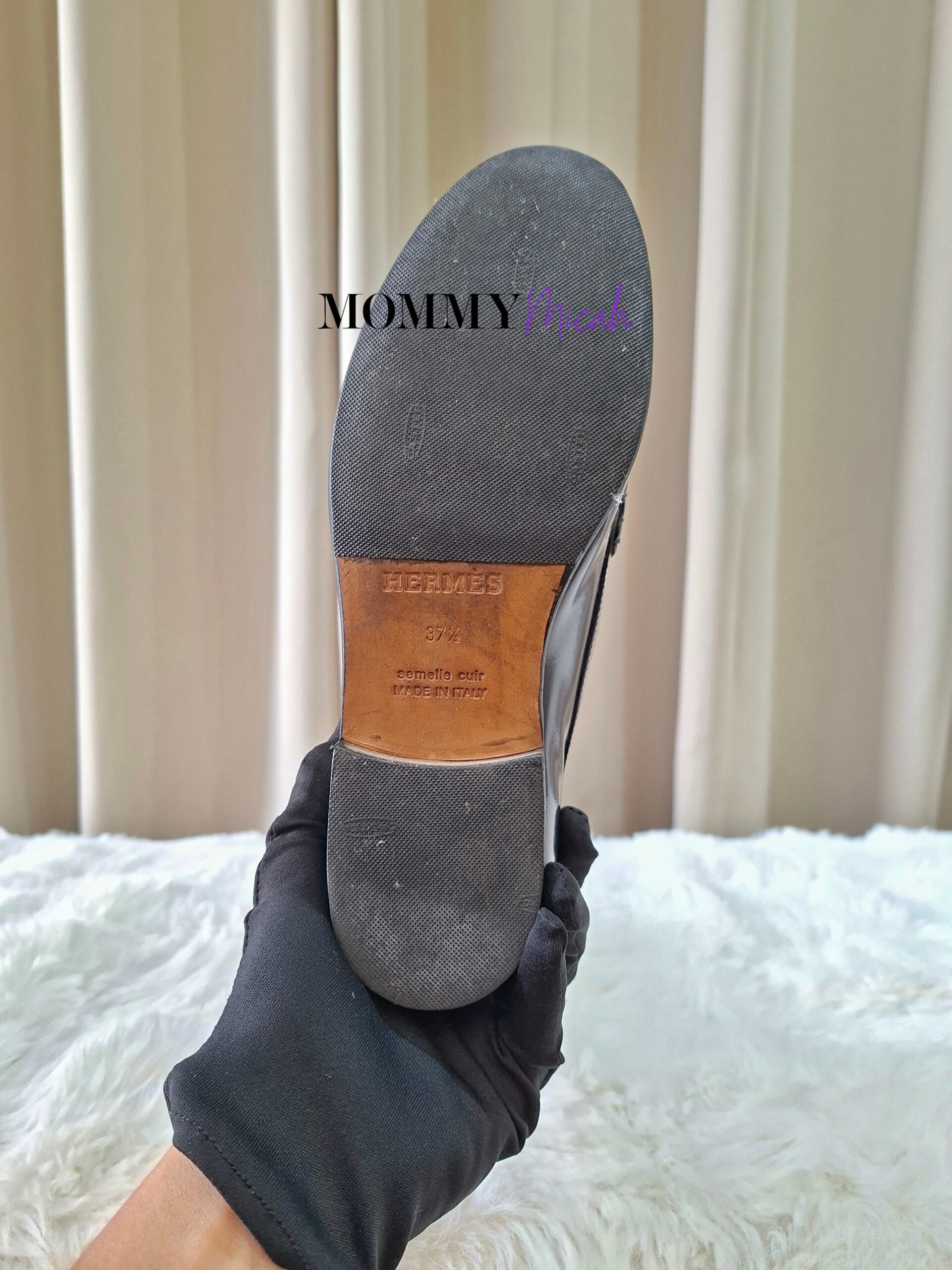 Hermes Black Top Sider Size 37.5 Hermes Black Top Sider Size 37.5