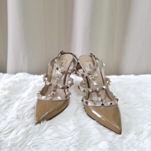 Home Valentino Dark Brown Ankle Strap Heels
