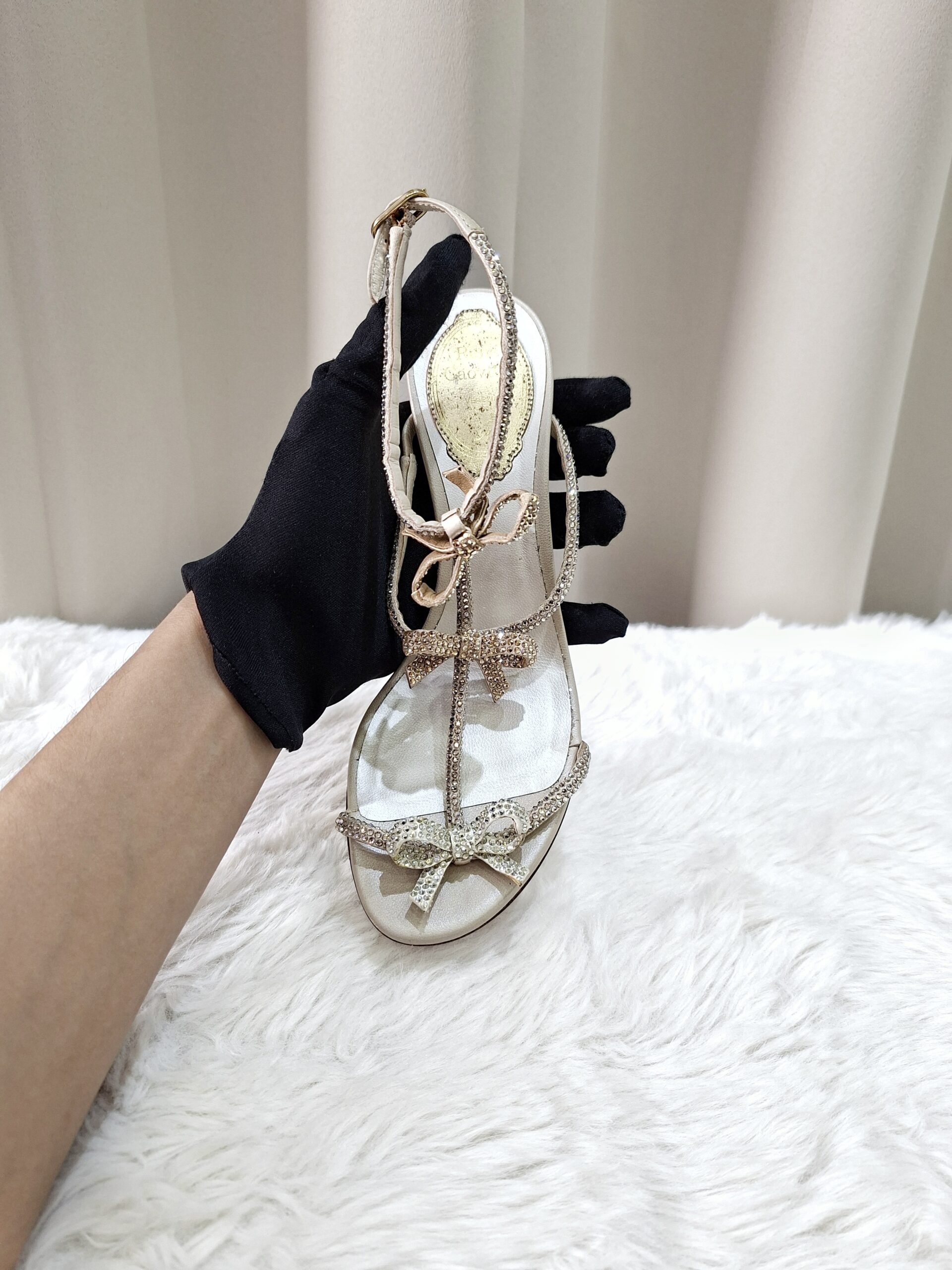 Rene Caovilla Satin/Crystal Honey Heels Rene Caovilla Satin/Crystal Honey Heels