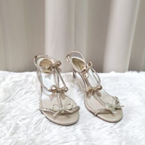 Rene Caovilla Satin/Crystal Honey Heels