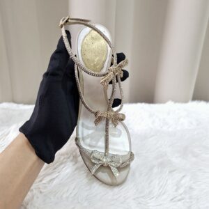 Rene Caovilla Satin/Crystal Honey Heels