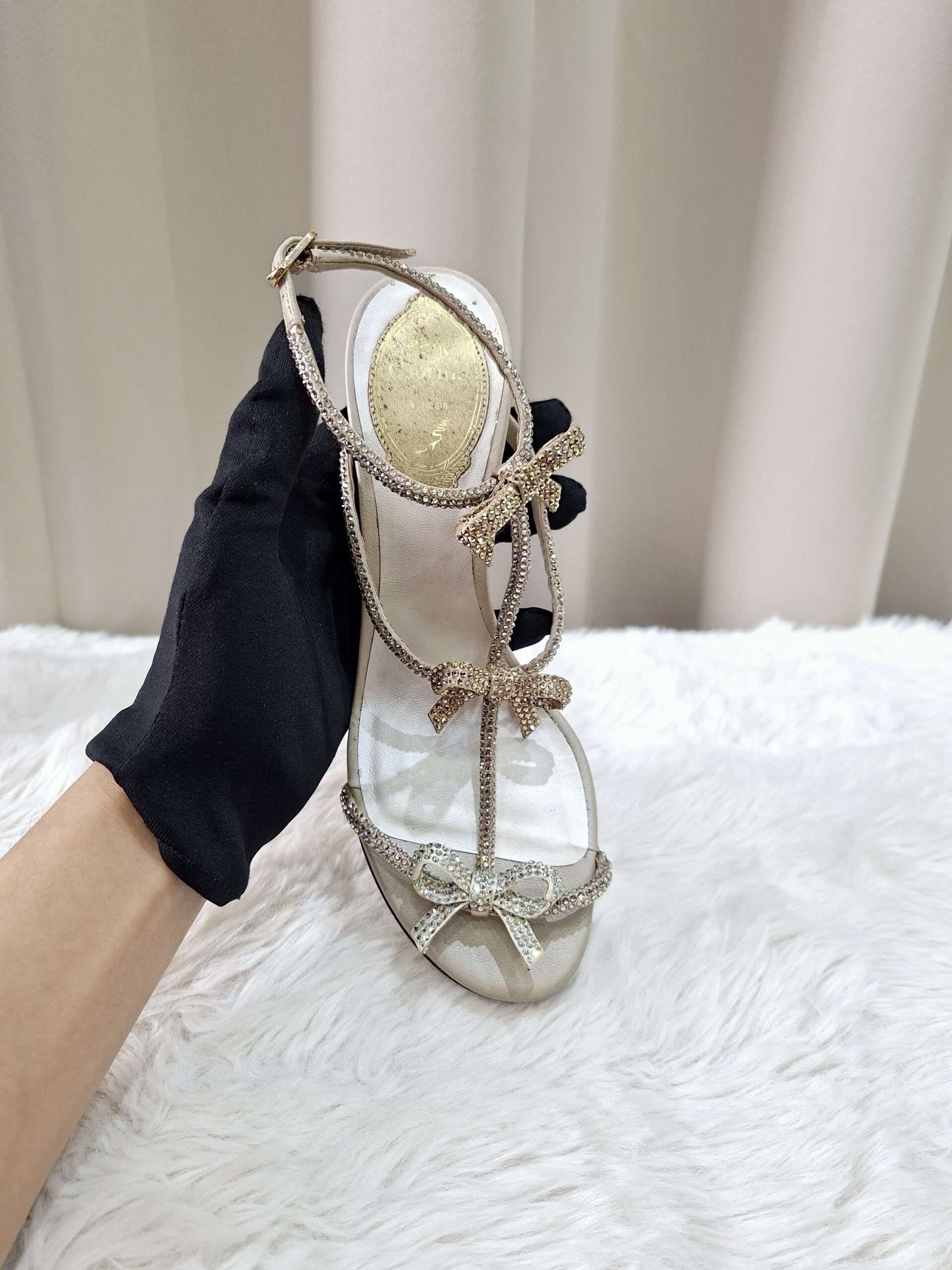 Rene Caovilla Satin/Crystal Honey Heels Rene Caovilla Satin/Crystal Honey Heels