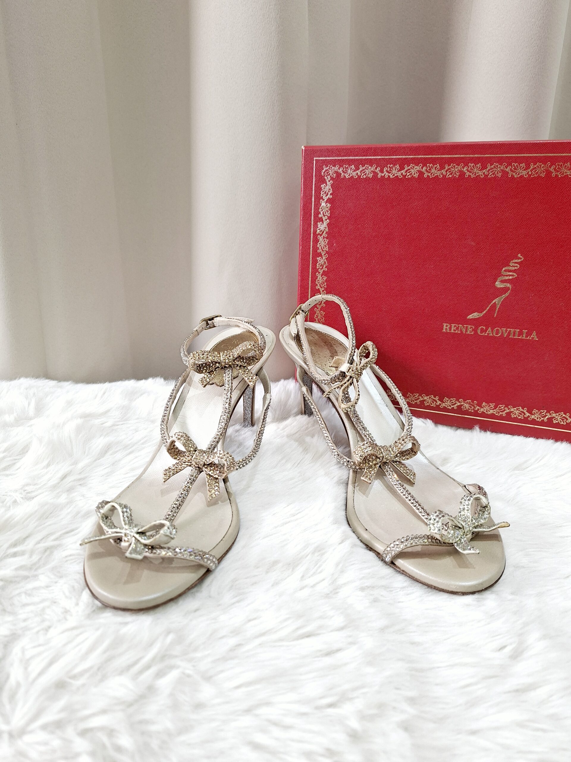 Rene Caovilla Satin/Crystal Honey Heels Rene Caovilla Satin/Crystal Honey Heels