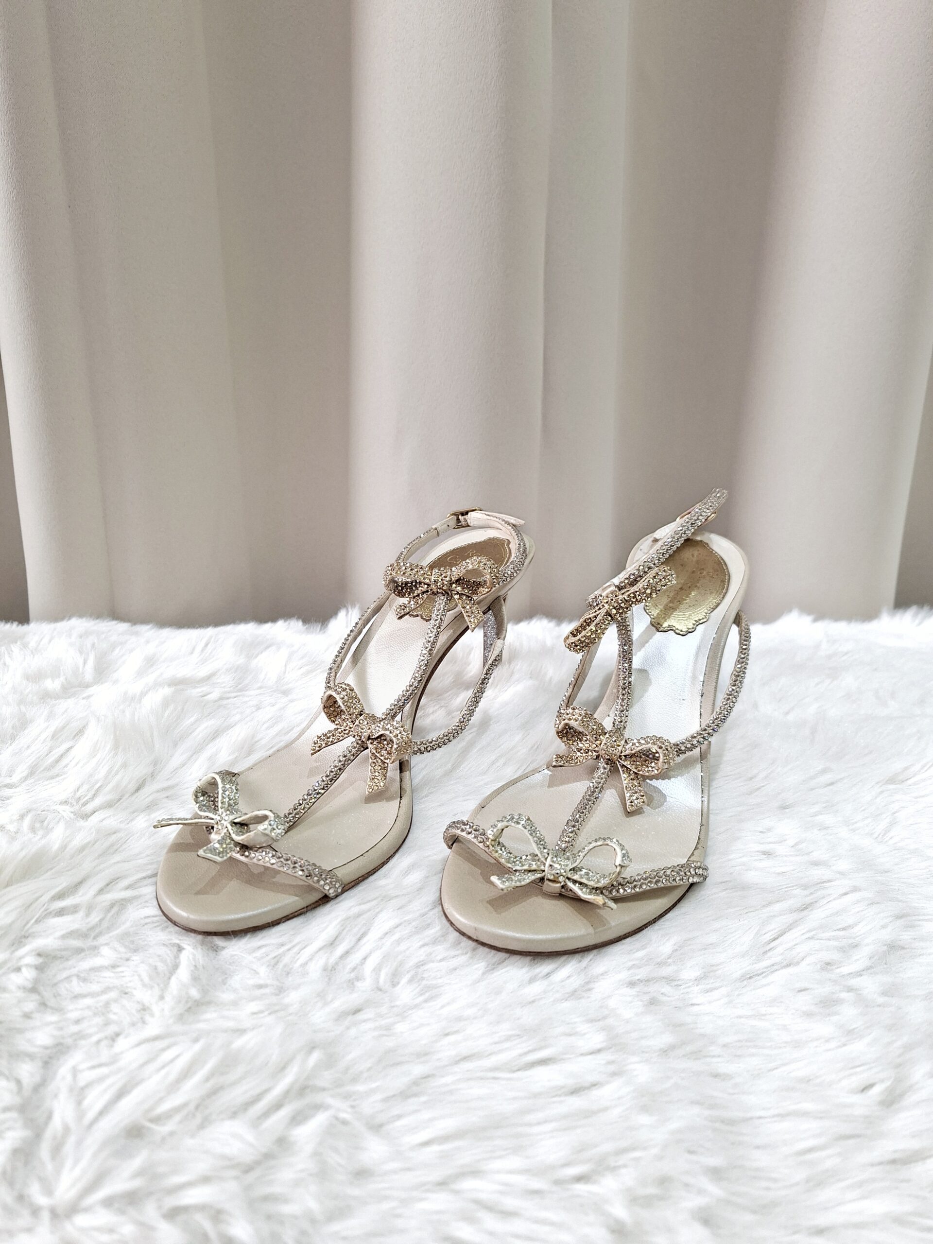 Rene Caovilla Satin/Crystal Honey Heels Rene Caovilla Satin/Crystal Honey Heels