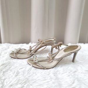 Rene Caovilla Satin/Crystal Honey Heels