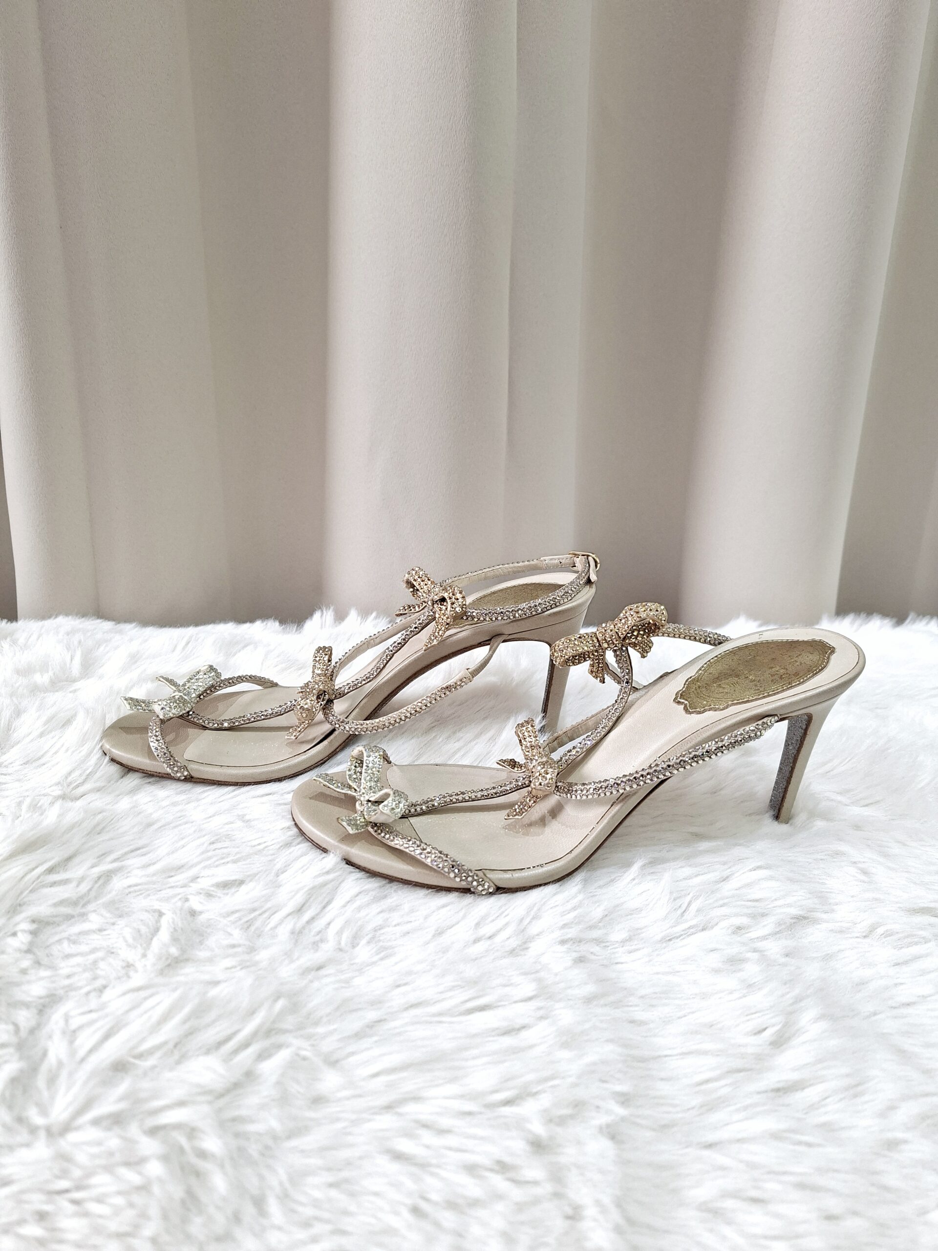 Rene Caovilla Satin/Crystal Honey Heels Rene Caovilla Satin/Crystal Honey Heels