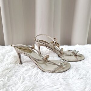Rene Caovilla Satin/Crystal Honey Heels