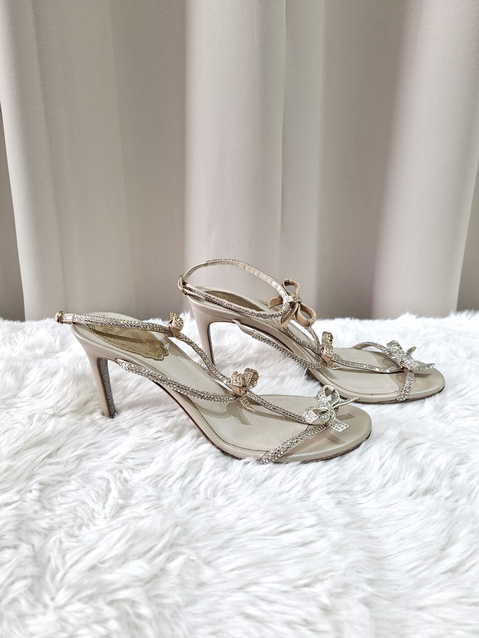 Rene Caovilla Satin/Crystal Honey Heels Rene Caovilla Satin/Crystal Honey Heels