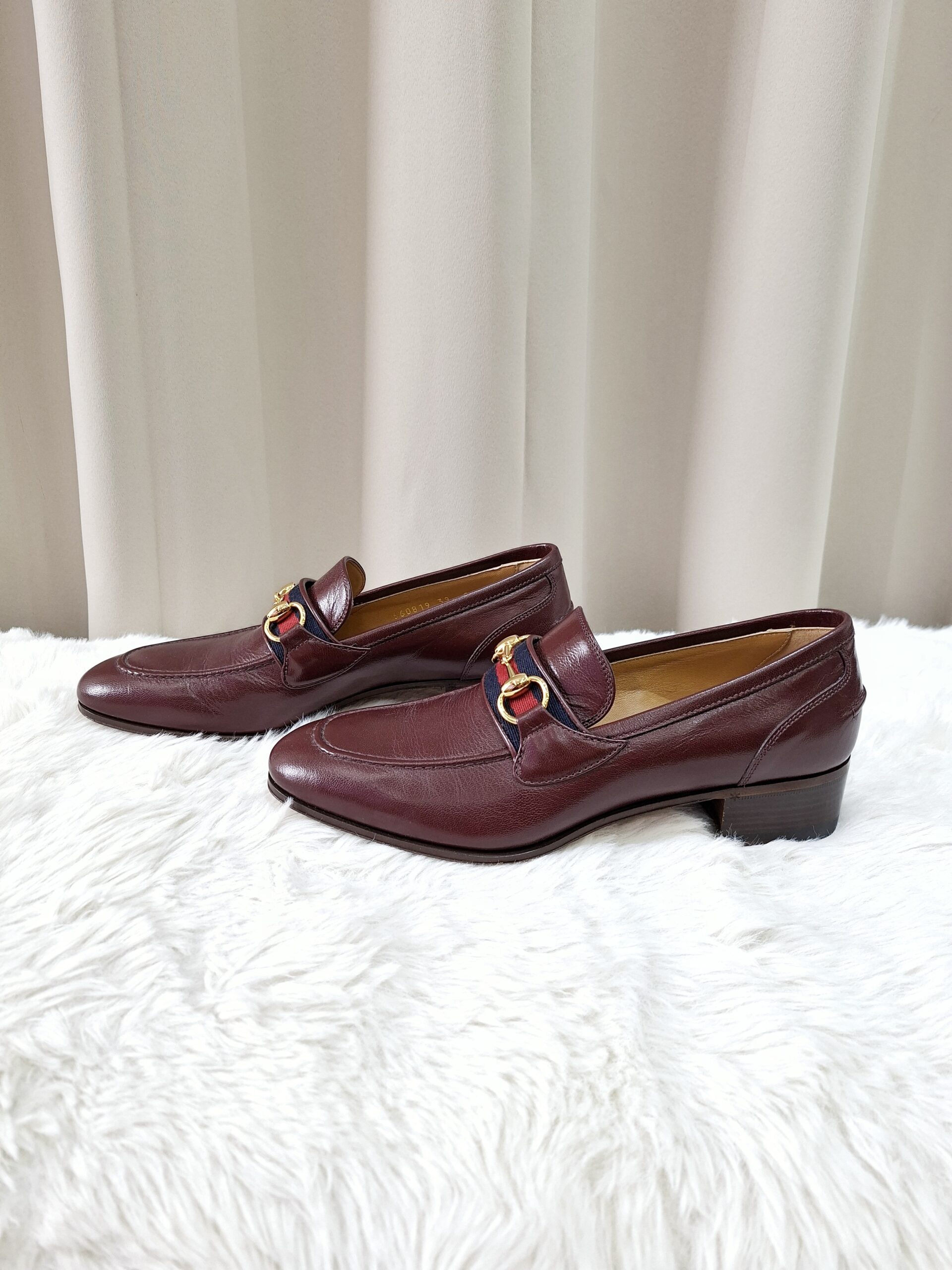 Gucci Burgundy Leather Web Slip On Loafer Gucci Burgundy Leather Web Slip On Loafer