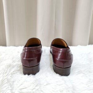 Gucci Burgundy Leather Web Slip On Loafer