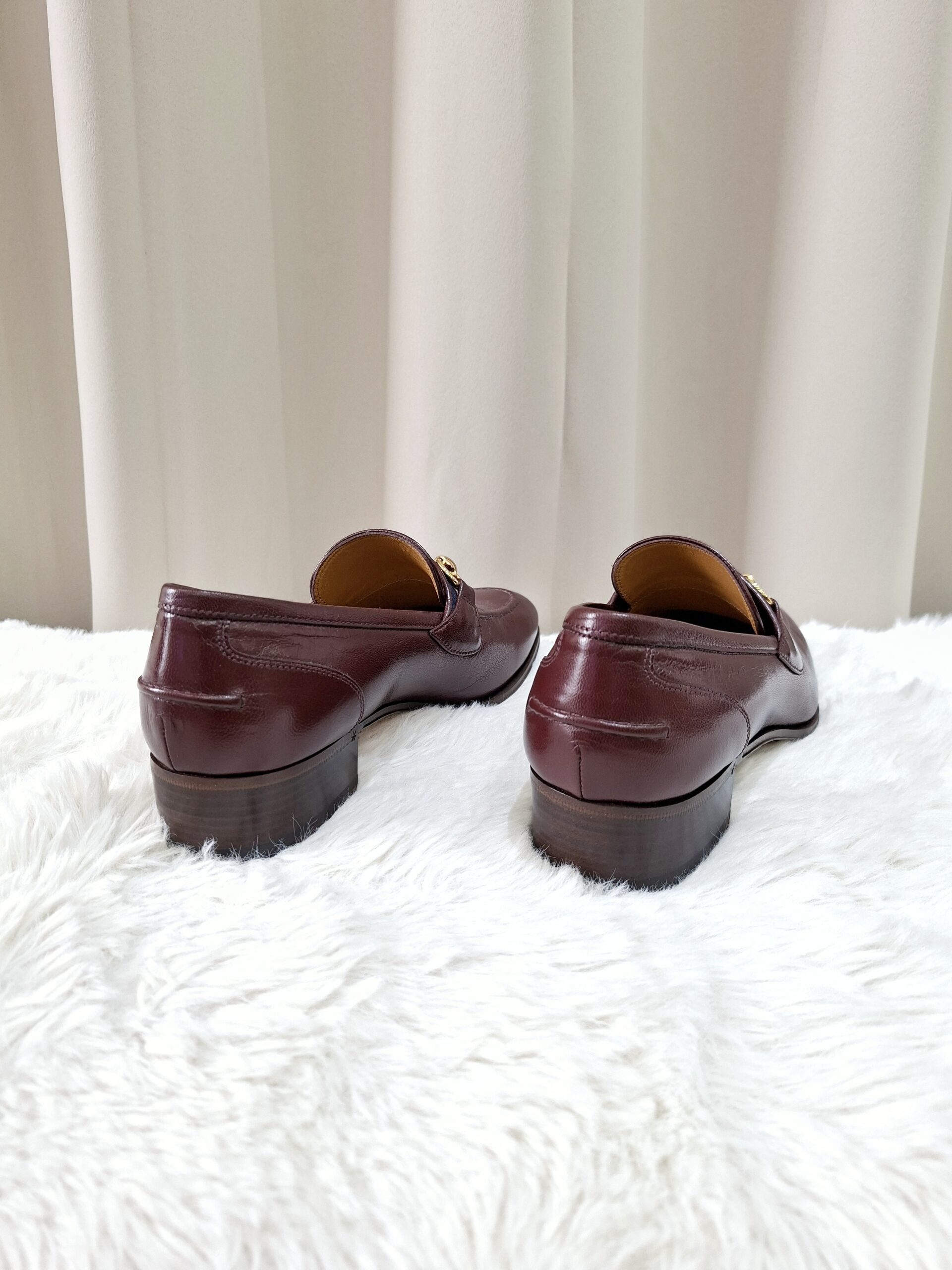 Gucci Burgundy Leather Web Slip On Loafer Gucci Burgundy Leather Web Slip On Loafer