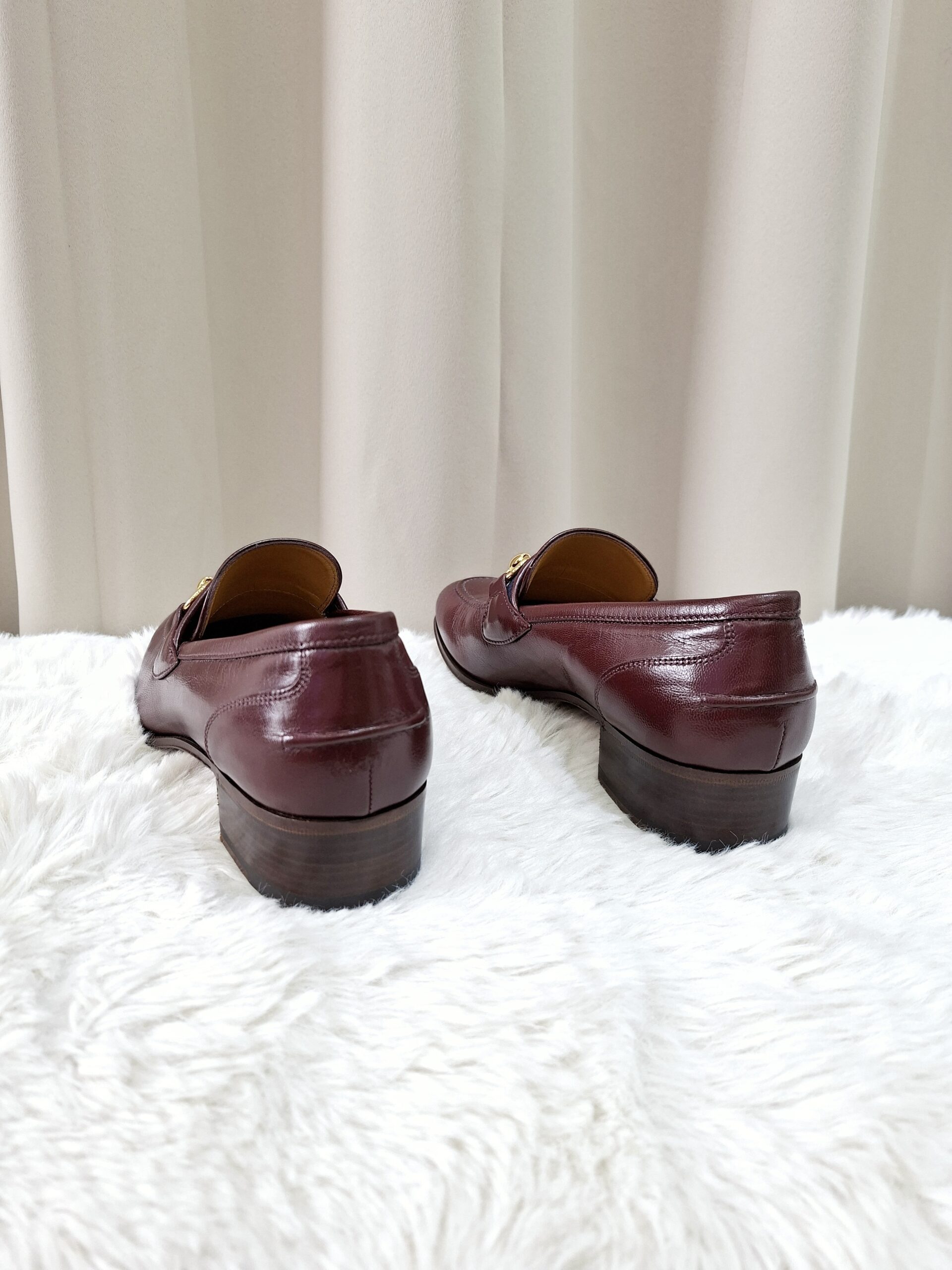 Gucci Burgundy Leather Web Slip On Loafer Gucci Burgundy Leather Web Slip On Loafer