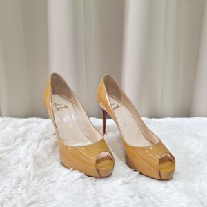 Christian Louboutin Mustard Patent Leather Pumps