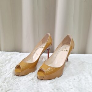 Christian Louboutin Mustard Patent Leather Pumps