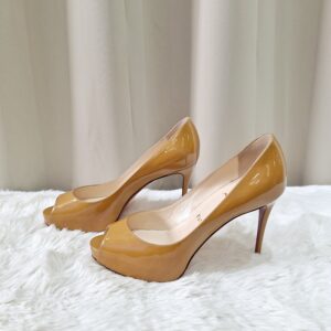Christian Louboutin Mustard Patent Leather Pumps