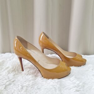 Christian Louboutin Mustard Patent Leather Pumps