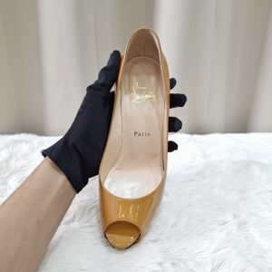 Christian Louboutin Mustard Patent Leather Pumps
