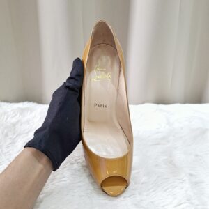 Christian Louboutin Mustard Patent Leather Pumps