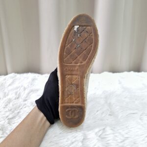 Chanel CC Espadrille Beige Canvas
