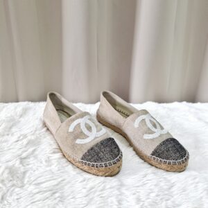 Chanel CC Espadrille Beige Canvas