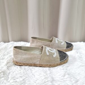 Chanel CC Espadrille Beige Canvas