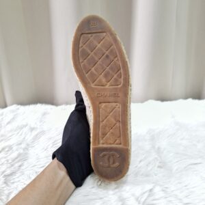Chanel CC Espadrille Beige Canvas