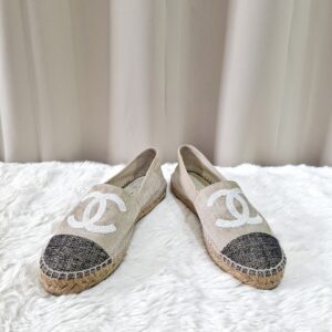 Chanel CC Espadrille Beige Canvas