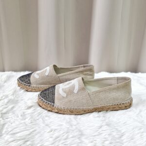 Chanel CC Espadrille Beige Canvas