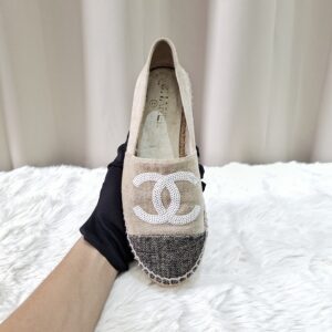 Chanel CC Espadrille Beige Canvas