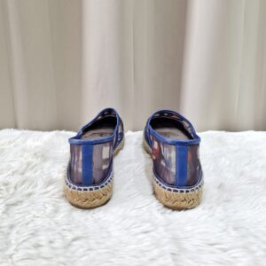 Chanel Blue Printed Mesh CC Espadrille Size 37