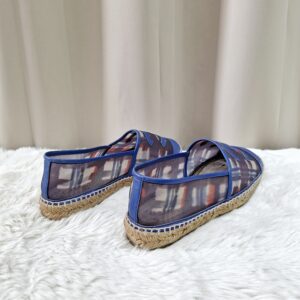 Chanel Blue Printed Mesh CC Espadrille Size 37