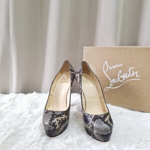 Home Christian Louboutin Grey Phyton Leather Pump