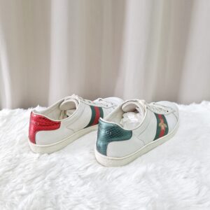 Gucci Ace Leather Sneakers Green/Red Stripe