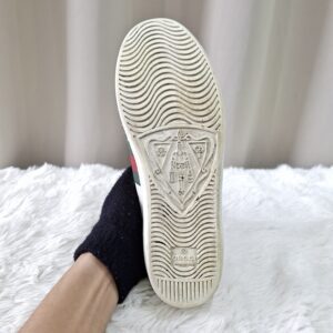 Gucci Ace Leather Sneakers Green/Red Stripe