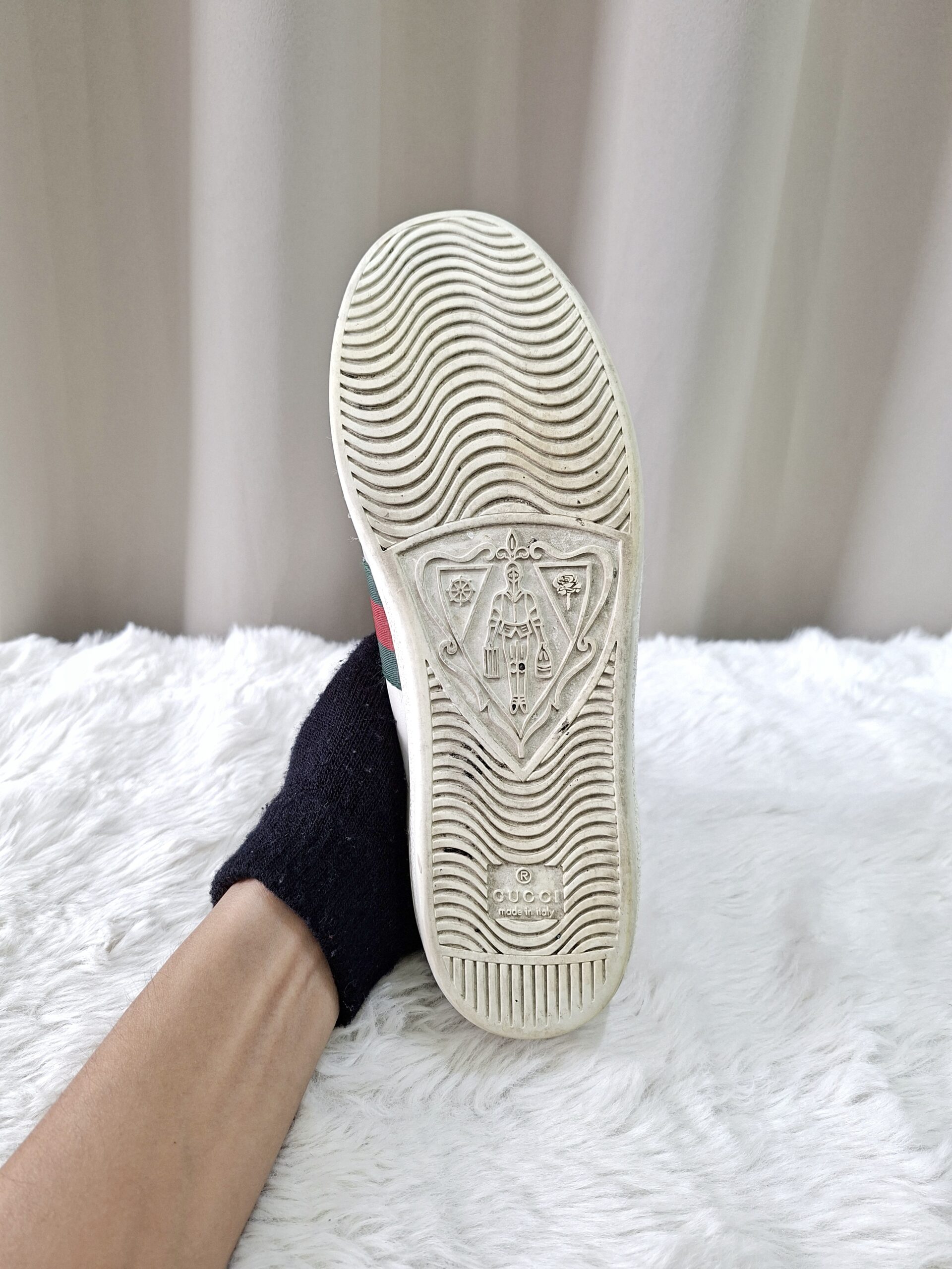 Gucci Ace Leather Sneakers Green/Red Stripe Gucci Ace Leather Sneakers Green/Red Stripe
