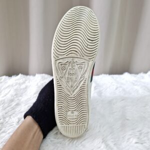 Gucci Ace Leather Sneakers Green/Red Stripe